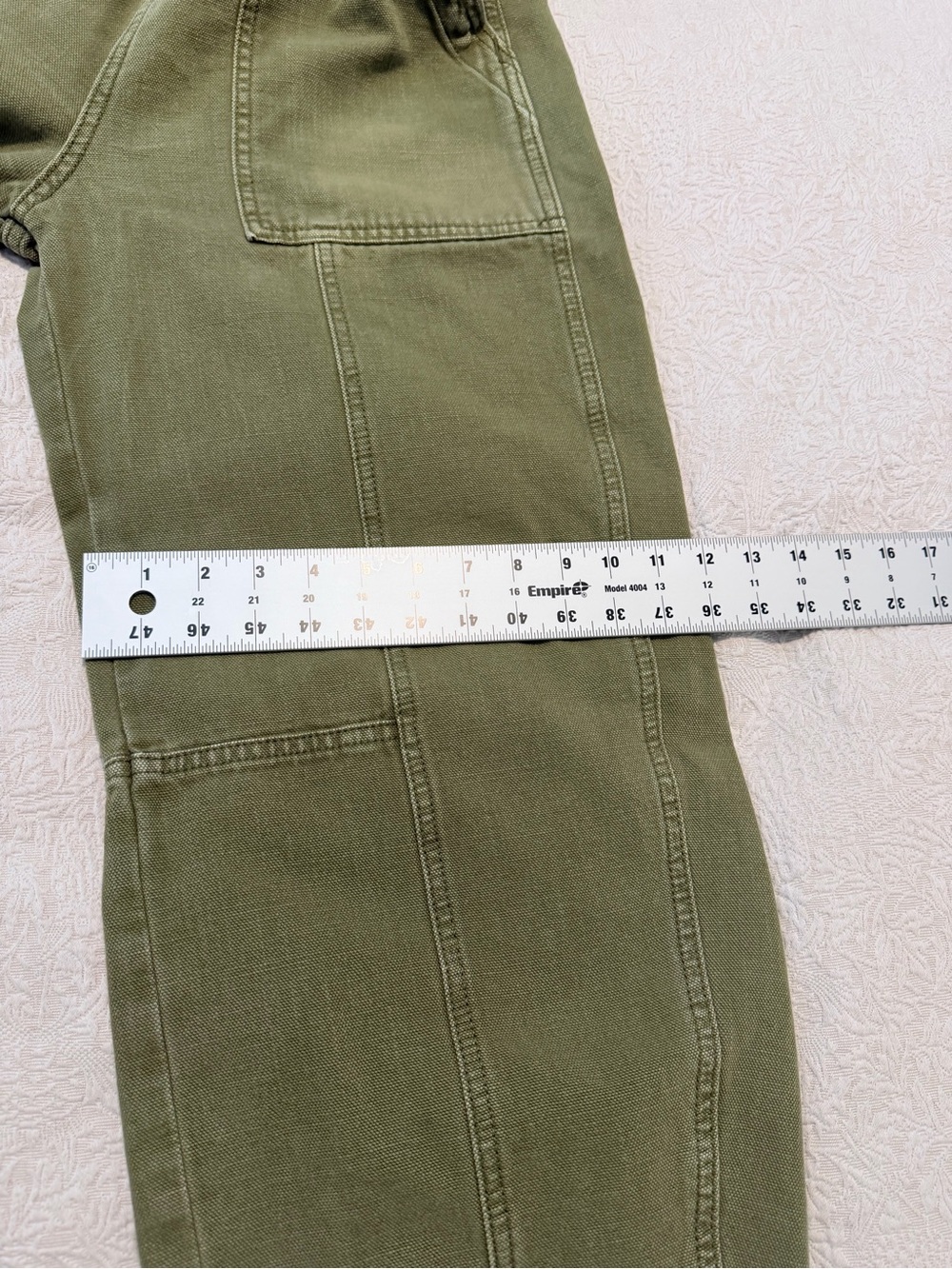 High Waist  Olive Utility Barrel Wide Leg  khaki Green Soft Cotton Trousers - Picture 13 of 16